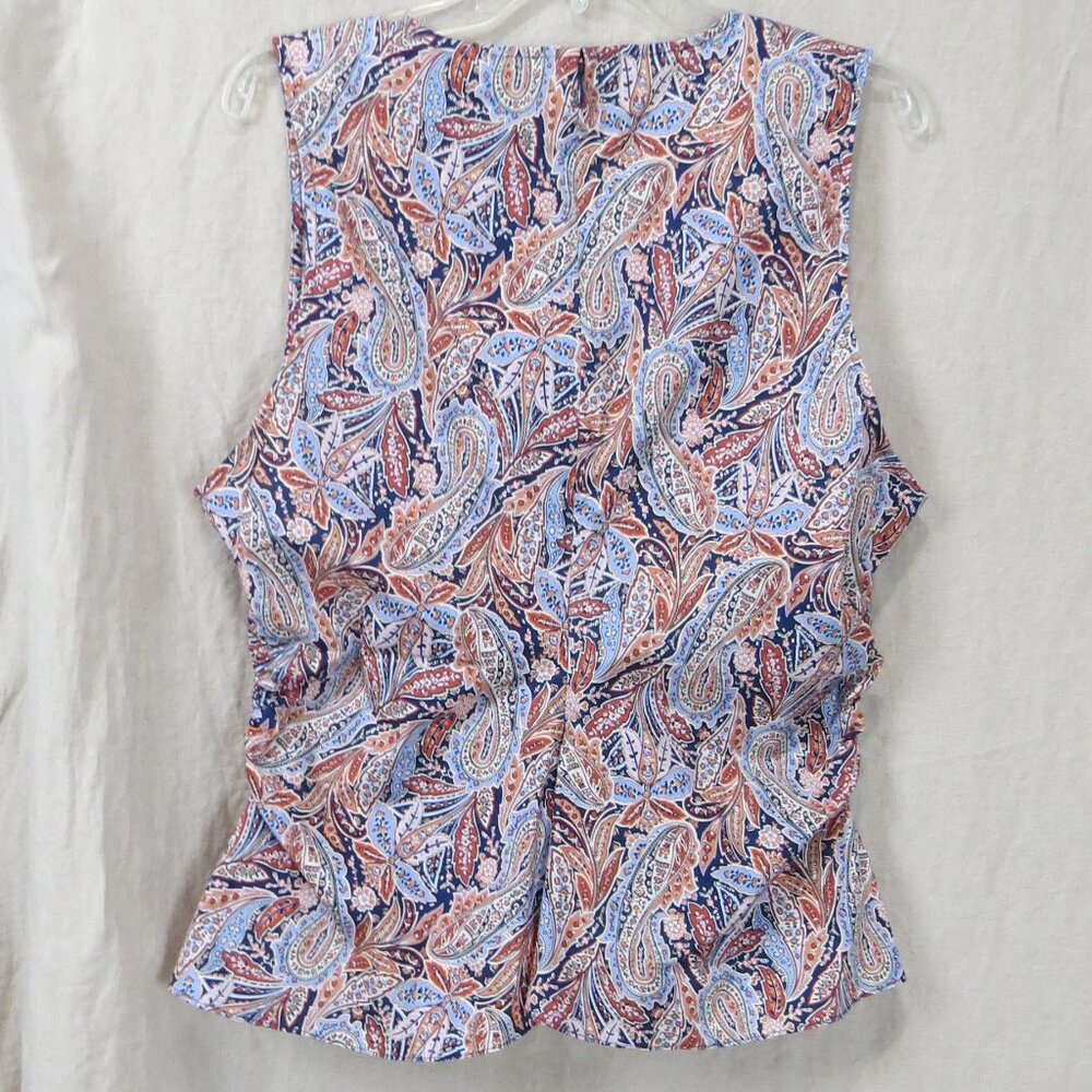NEW Veronica Beard Aiden Paisley Print Center Ruched Top SIZE 16 - Picture 6 of 10